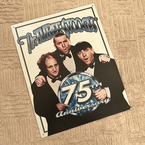 THE THREE STOOGES 75TH ANNIVERSARY METAL SIGN - Picture 8 of 16